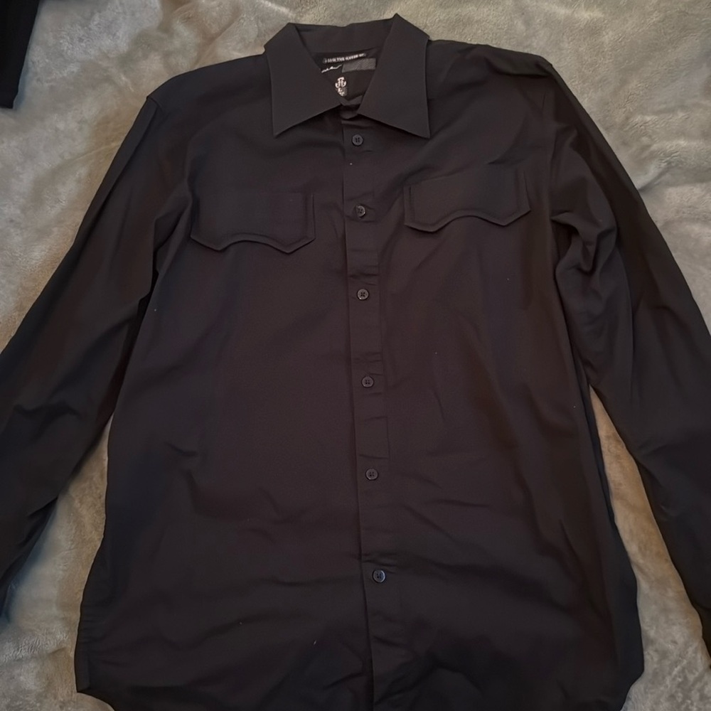 Howe Long Sleeve Button Down Western Black Shirt Goth Alternative Rockabilly